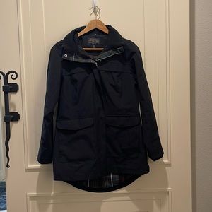 Pendleton, black rain jacket.